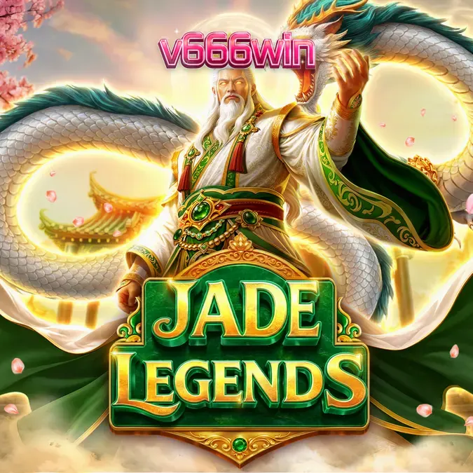 Interface do jogo de slot Jade Legends com grade 7x7 e tema oriental